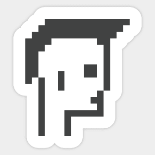 Pixel Art / Short Mohawk - Black on White / ToolCtypto NFT Sticker